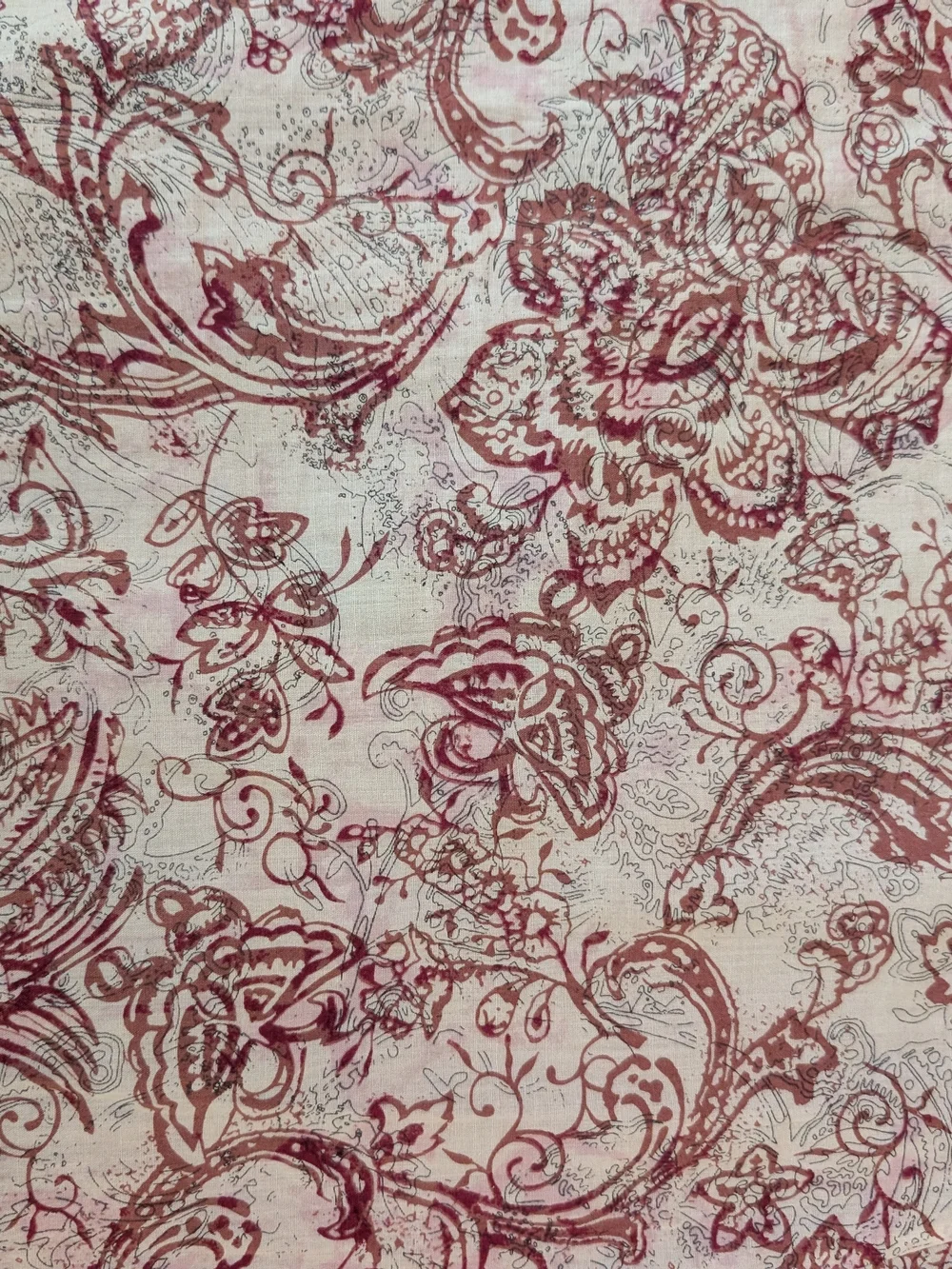 Skirt with Pink Floral Paisley Print - Picture 5 of 8